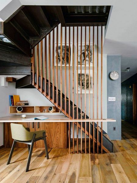 under the stairs