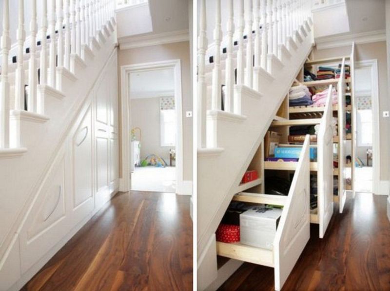 under the stairs