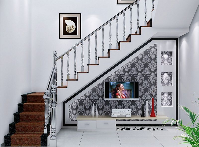 under the stairs