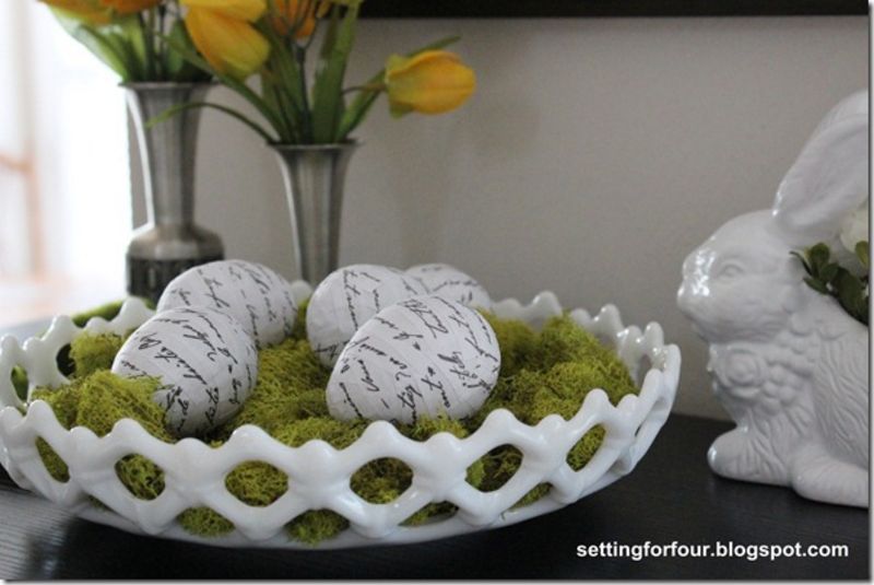 DIY French Script Easter Eggs