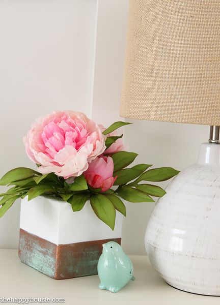 DIY Faux Copper Patina Vase Arrangement