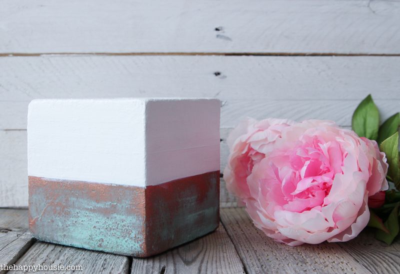 DIY Faux Copper Patina Vase Arrangement