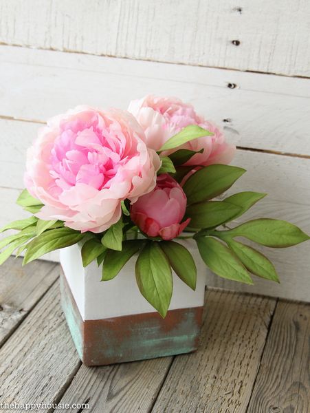 DIY Faux Copper Patina Vase Arrangement