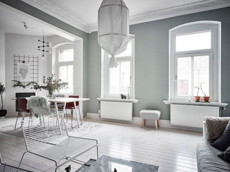 A Swedish home in calming green