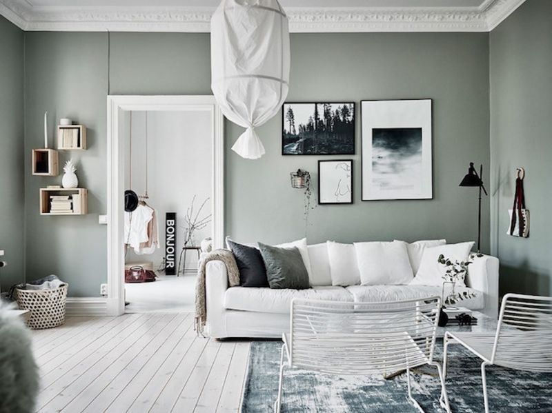 A Swedish home in calming green