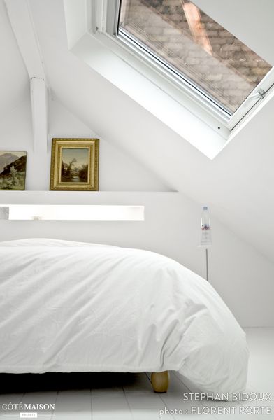 A stylish duplex with exposed beams