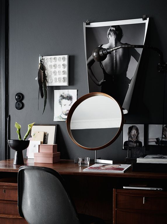 A dreamy Scandinavian apartment in shades of blue, black and grey