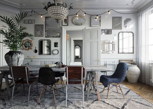 A beautifully decorated apartment in shades of white