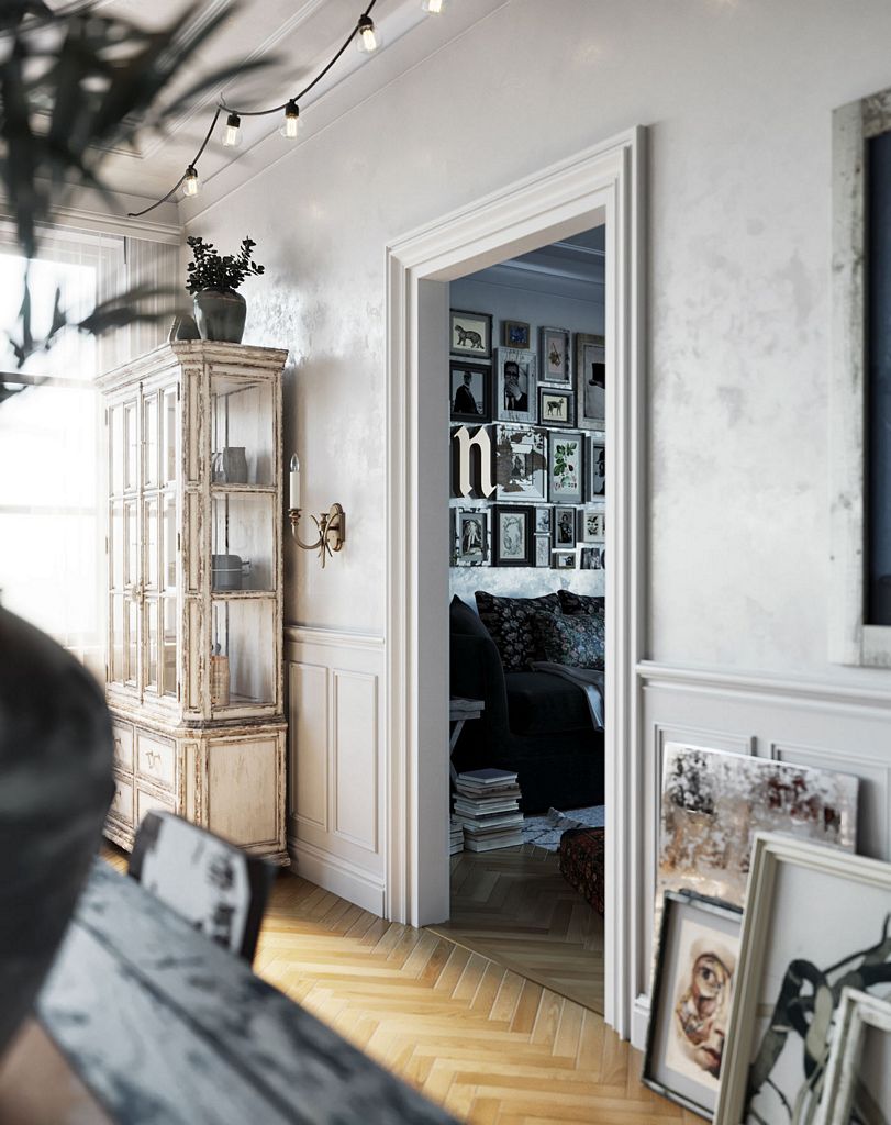 A beautifully decorated apartment in shades of white