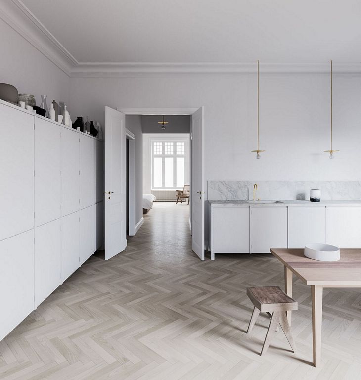 Restoration of an apartment with clean lines in Stockholm