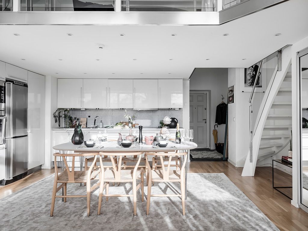 An eclectic studio in black and white hues