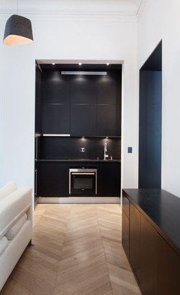 Beautiful black and white decor in a Paris apartment