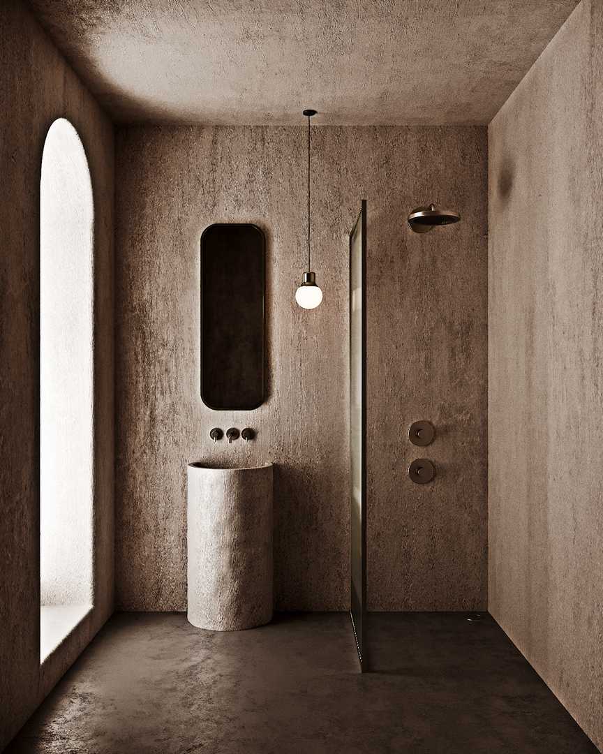 A Monochrome Bathroom by Yaroslav Priadka