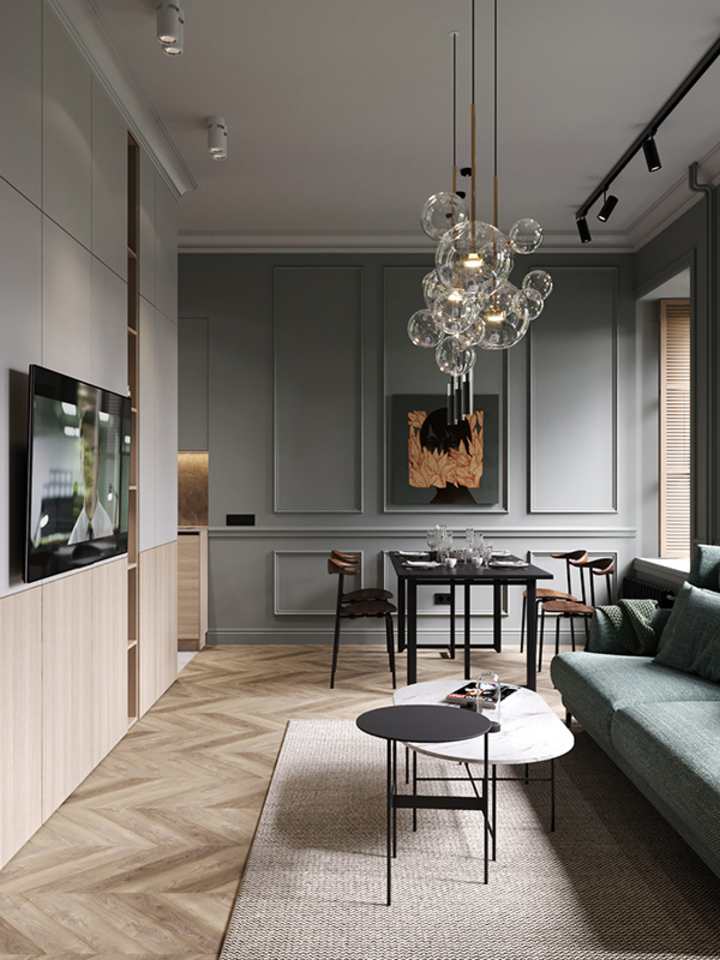 A moody apartment in the historical center of Saint-Petersburg by Cartelle Design