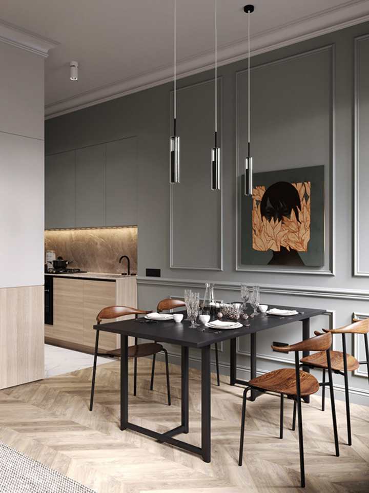 A moody apartment in the historical center of Saint-Petersburg by Cartelle Design