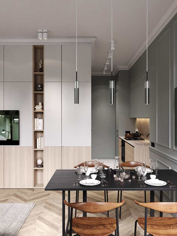 A moody apartment in the historical center of Saint-Petersburg by Cartelle Design