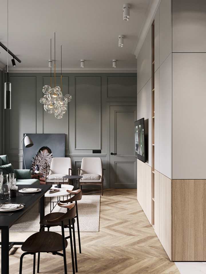 A moody apartment in the historical center of Saint-Petersburg by Cartelle Design