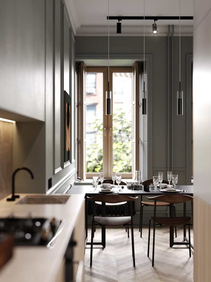 A moody apartment in the historical center of Saint-Petersburg by Cartelle Design