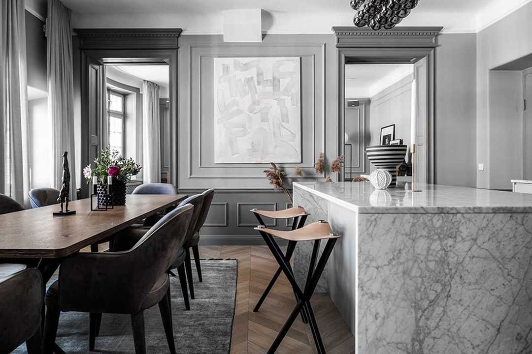 Apartment in Stockholm in grey hues